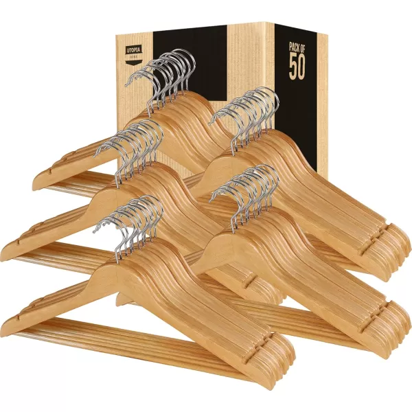 imageUtopia Home Premium Wooden Hangers 20 Pack  Durable ampamp Slim Coat Hanger  Suit Hangers with 360Degree Rotatable Hook  Wood Hangers with Shoulder Grooves Natural ColorNatural