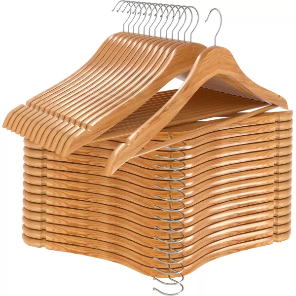 imageUtopia Home Premium Wooden Hangers 20 Pack  Durable ampamp Slim Coat Hanger  Suit Hangers with 360Degree Rotatable Hook  Wood Hangers with Shoulder Grooves Natural ColorNatural