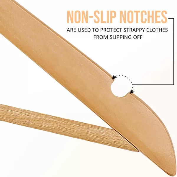 imageUtopia Home Premium Wooden Hangers 20 Pack  Durable ampamp Slim Coat Hanger  Suit Hangers with 360Degree Rotatable Hook  Wood Hangers with Shoulder Grooves Natural ColorNatural