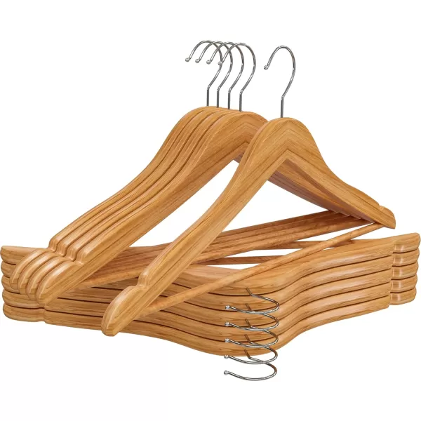 imageUtopia Home Premium Wooden Hangers 20 Pack  Durable ampamp Slim Coat Hanger  Suit Hangers with 360Degree Rotatable Hook  Wood Hangers with Shoulder Grooves Natural ColorNatural