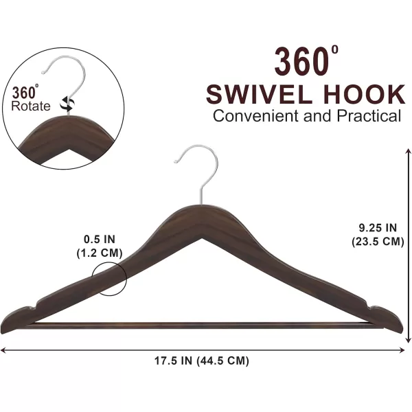 imageUtopia Home Premium Wooden Hangers 20 Pack  Durable ampamp Slim Coat Hanger  Suit Hangers with 360Degree Rotatable Hook  Wood Hangers with Shoulder Grooves Natural ColorVintage