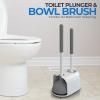 imageUtopia Home  Toilet Plunger  Toilet Brush and Plunger Set for Bathroom  Toilet Plunger and Brush Set with Holder for Deep CleaningWhiteGrey