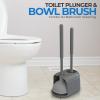 imageUtopia Home Toilet Plunger  Toilet Brush and Plunger Set for Bathroom  Toilet Plunger and Brush Set with Holder for Deep Cleaning BlackGray