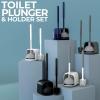 imageUtopia Home Toilet Plunger  Toilet Brush and Plunger Set for Bathroom  Toilet Plunger and Brush Set with Holder for Deep Cleaning BlackWhite