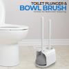 imageUtopia Home Toilet Plunger  Toilet Brush and Plunger Set for Bathroom  Toilet Plunger and Brush Set with Holder for Deep Cleaning BlackWhite