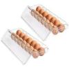 imageUtopia Home Egg Container With Lid and Handle for Refrigerator Organization Pack of 2  Clear Stackable Egg Holder for Kitchen or Pantry Organizers and StorageClear