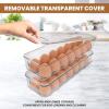 imageUtopia Home Egg Container With Lid and Handle for Refrigerator Organization Pack of 2  Clear Stackable Egg Holder for Kitchen or Pantry Organizers and StorageClear