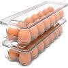 imageUtopia Home Egg Container With Lid and Handle for Refrigerator Organization Pack of 2  Clear Stackable Egg Holder for Kitchen or Pantry Organizers and StorageClear