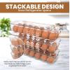 imageUtopia Home Egg Container With Lid and Handle for Refrigerator Organization Pack of 2  Clear Stackable Egg Holder for Kitchen or Pantry Organizers and StorageClear