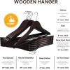 imageUtopia Home Premium Wooden Hangers 30 Pack  Durable ampamp Slim Coat Hanger  Suit Hanger with 360Degree Rotatable Hook  Wood Hangers with Shoulder Grooves Black ColorBrown