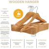 imageUtopia Home Premium Wooden Hangers 30 Pack  Durable ampamp Slim Coat Hanger  Suit Hanger with 360Degree Rotatable Hook  Wood Hangers with Shoulder Grooves Black ColorNatural
