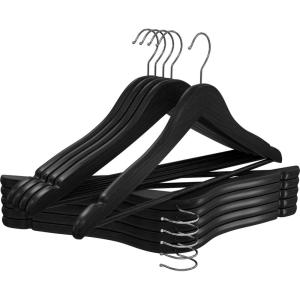 imageUtopia Home Premium Wooden Hangers 30 Pack  Durable ampamp Slim Coat Hanger  Suit Hanger with 360Degree Rotatable Hook  Wood Hangers with Shoulder Grooves Black ColorBlack