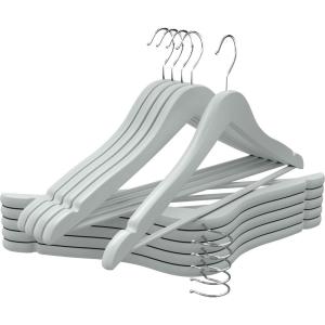 imageUtopia Home Premium Wooden Hangers 30 Pack  Durable ampamp Slim Coat Hanger  Suit Hanger with 360Degree Rotatable Hook  Wood Hangers with Shoulder Grooves Black ColorGray