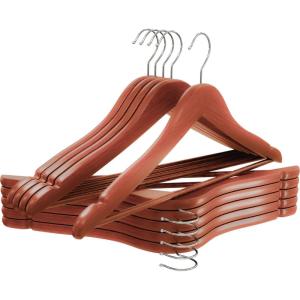imageUtopia Home Premium Wooden Hangers 30 Pack  Durable ampamp Slim Coat Hanger  Suit Hanger with 360Degree Rotatable Hook  Wood Hangers with Shoulder Grooves Black ColorCherry