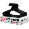 imageUtopia Home Kids Hangers 60 Pack  11 Inch Plastic Baby Hangers for Closet  Childrens Hanger for Clothes ampamp Infant Hanger for Closet  NonSlip Shoulder Grooves Strap Hooks ampamp Pants Bar WhiteBlack