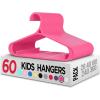 imageUtopia Home Kids Hangers 60 Pack  11 Inch Plastic Baby Hangers for Closet  Childrens Hanger for Clothes ampamp Infant Hanger for Closet  NonSlip Shoulder Grooves Strap Hooks ampamp Pants Bar WhitePink