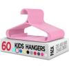 imageUtopia Home Kids Hangers 60 Pack  11 Inch Plastic Baby Hangers for Closet  Childrens Hanger for Clothes ampamp Infant Hanger for Closet  NonSlip Shoulder Grooves Strap Hooks ampamp Pants Bar WhiteBaby Pink