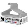 imageUtopia Home Plastic Hangers 50 Pack for Shirts ampamp Pants  SpaceSaving Heavy Duty Plastic Hangers with NonSlip Shoulder Grooves ampamp Notches  AntiSlip Pants Bar for Increased Grip WhiteGray