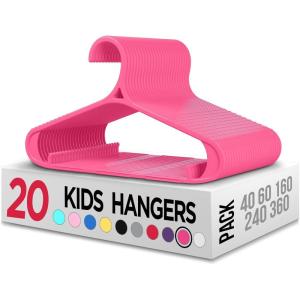 imageUtopia Home Kids Hangers 60 Pack  11 Inch Plastic Baby Hangers for Closet  Childrens Hanger for Clothes ampamp Infant Hanger for Closet  NonSlip Shoulder Grooves Strap Hooks ampamp Pants Bar WhitePink