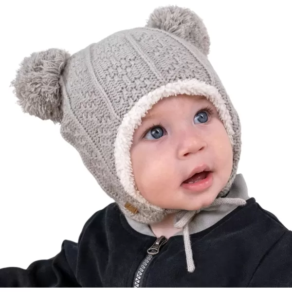 imageJAN ampamp JUL Baby Toddler Kids Fall Winter Beanie HatGrey Bear