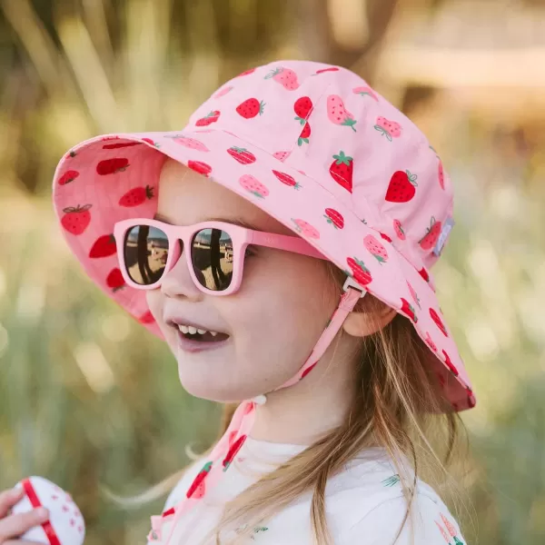 imageJAN ampamp JUL Girls Adjustable Water Resistant Bucket Sunhat 50 UPFPink Strawberry