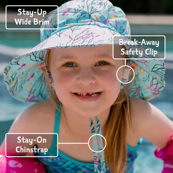imageJAN ampamp JUL Girls Adjustable Water Resistant Bucket Sunhat 50 UPFSpring Flowers