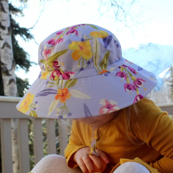imageJAN ampamp JUL Girls Adjustable Water Resistant Bucket Sunhat 50 UPFTropical Bloom