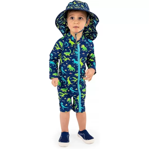 imageJAN ampamp JUL Summer Adventure Wide Brim 50 UPF QuickDry SunHats for KidsDinoland
