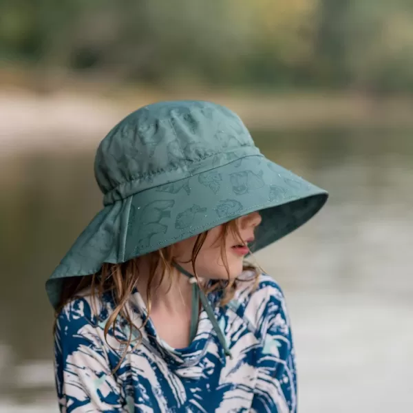 imageJAN ampamp JUL Summer Adventure Wide Brim 50 UPF QuickDry SunHats for KidsForest Friends