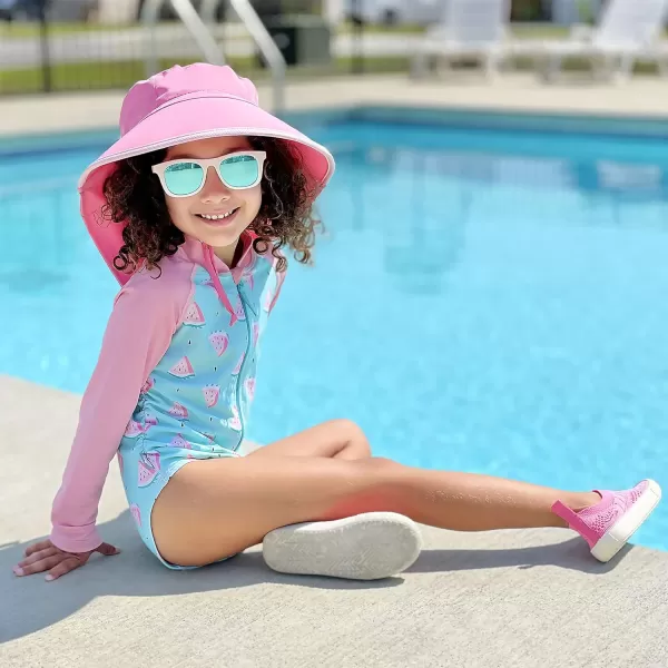 imageJAN ampamp JUL Summer Adventure Wide Brim 50 UPF QuickDry SunHats for KidsWatermelon