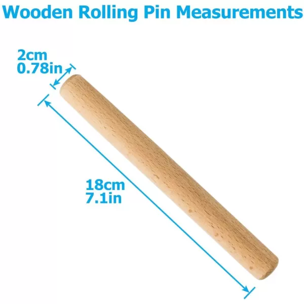 imageTwinklebelle Kids 7quot Small Wooden Rolling Pins for Baking Pizza Pasta PlayDough Clay Crafts Party 6pc PackWooden Rolling Pins 12pc Pack