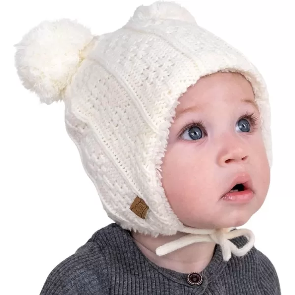 imageJAN ampamp JUL Baby Toddler Kids Fall Winter Beanie HatCream Bear