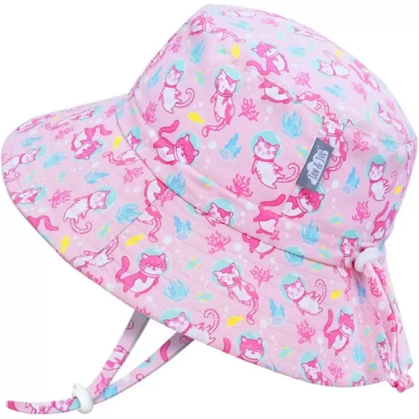 imageJAN ampamp JUL Girls Adjustable Water Resistant Bucket Sunhat 50 UPFDiving Cats