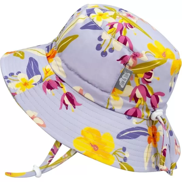 imageJAN ampamp JUL Girls Adjustable Water Resistant Bucket Sunhat 50 UPFTropical Bloom