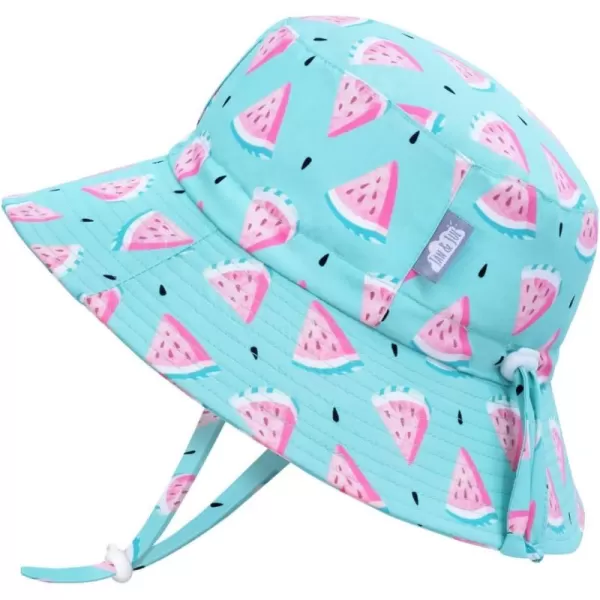 imageJAN ampamp JUL Girls Adjustable Water Resistant Bucket Sunhat 50 UPFWatermelon