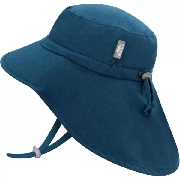 imageJAN ampamp JUL Summer Adventure Wide Brim 50 UPF QuickDry SunHats for KidsDeep Teal