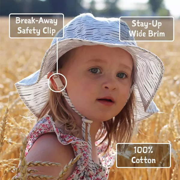 imageJAN ampamp JUL Adjustable Cotton Floppy SunHat with 50 UPF ProtectionBlue Stripes