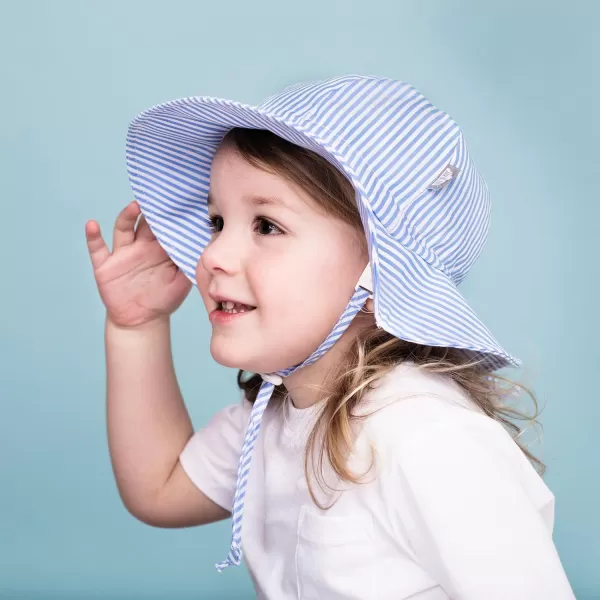 imageJAN ampamp JUL Adjustable Cotton Floppy SunHat with 50 UPF ProtectionBlue Stripes