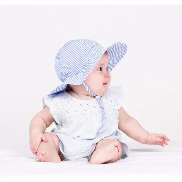 imageJAN ampamp JUL Adjustable Cotton Floppy SunHat with 50 UPF ProtectionBlue Stripes