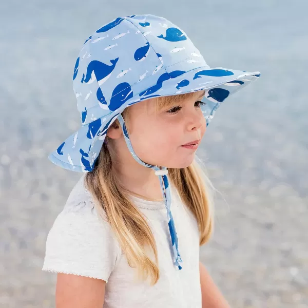 imageJAN ampamp JUL Adjustable Cotton Floppy SunHat with 50 UPF ProtectionBlue Whale