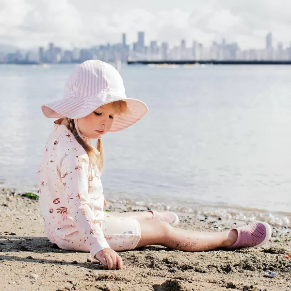 imageJAN ampamp JUL Adjustable Cotton Floppy SunHat with 50 UPF ProtectionPink Stripes