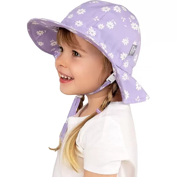 imageJAN ampamp JUL Adjustable Cotton Floppy SunHat with 50 UPF ProtectionPurple Daisy