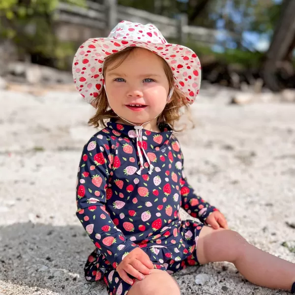 imageJAN ampamp JUL Adjustable Cotton Floppy SunHat with 50 UPF ProtectionStrawberry