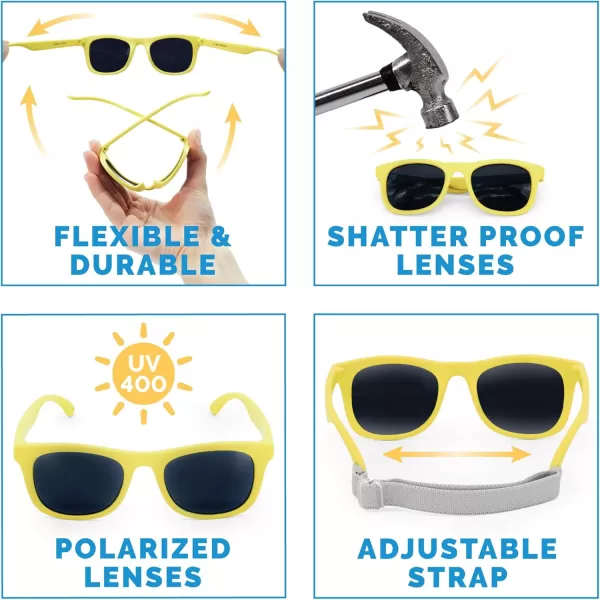 imageJAN ampamp JUL Baby Toddler Kids Flexible UV400 Polarized Sunglasses with Strap for Girls BoysLemonade