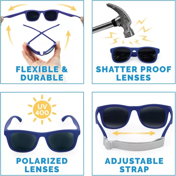 imageJAN ampamp JUL Baby Toddler Kids Flexible UV400 Polarized Sunglasses with Strap for Girls BoysNavy