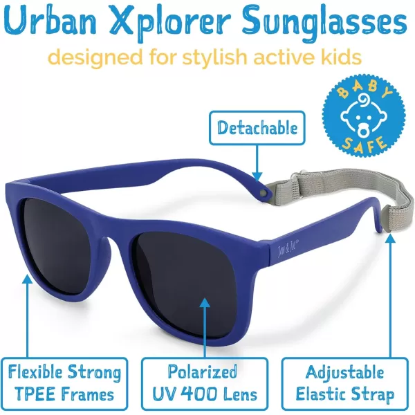 imageJAN ampamp JUL Baby Toddler Kids Flexible UV400 Polarized Sunglasses with Strap for Girls BoysNavy