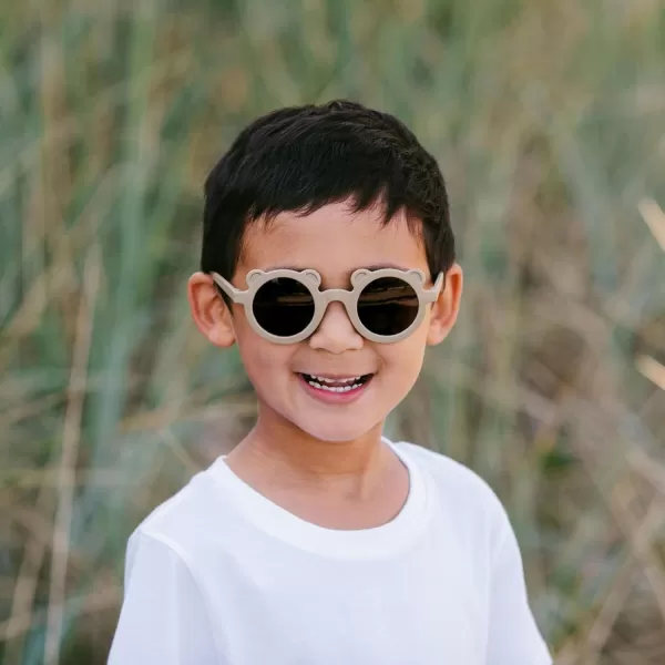 imageJAN ampamp JUL Baby Toddler Kids Flexible UV400 Polarized Sunglasses with Strap for Girls BoysOlive Khaki Bear