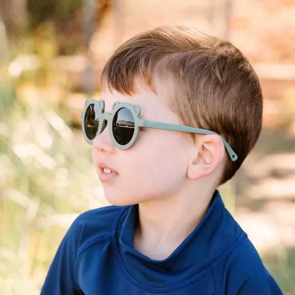 imageJAN ampamp JUL Baby Toddler Kids Flexible UV400 Polarized Sunglasses with Strap for Girls BoysOlive Khaki Bear