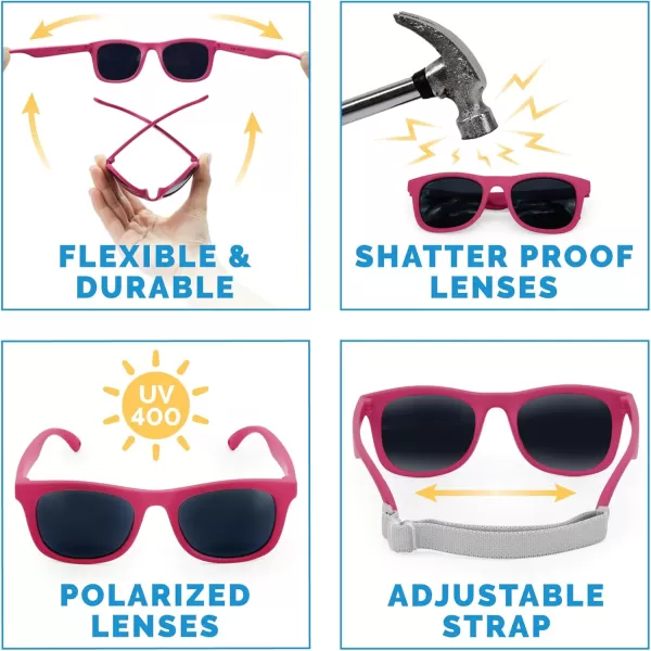 imageJAN ampamp JUL Baby Toddler Kids Flexible UV400 Polarized Sunglasses with Strap for Girls BoysOrchid