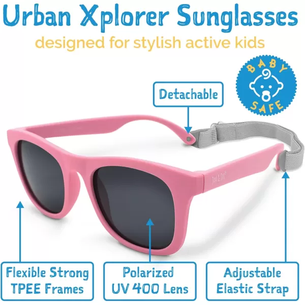 imageJAN ampamp JUL Baby Toddler Kids Flexible UV400 Polarized Sunglasses with Strap for Girls BoysPeachy Pink